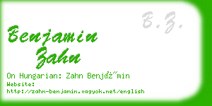 benjamin zahn business card